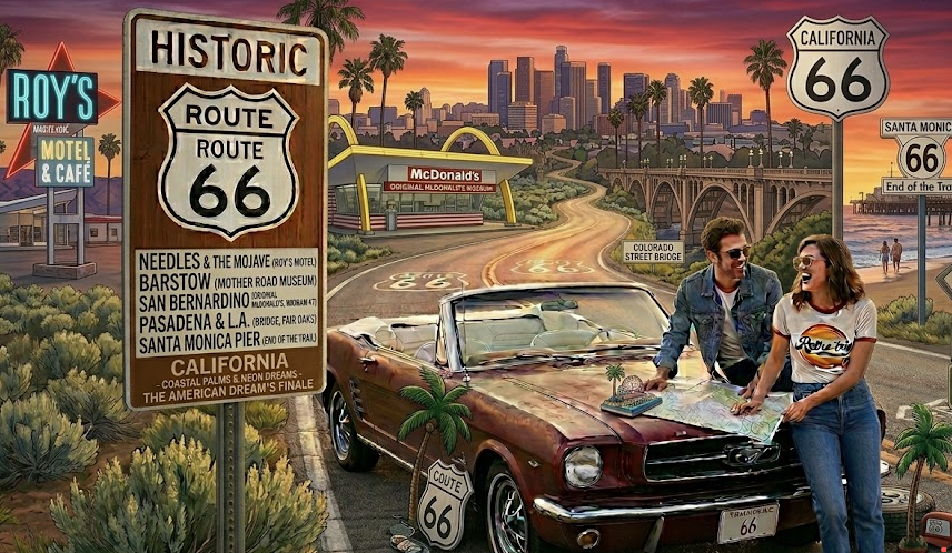 The Ultimate Guide to Route 66 in California: Coastal Palms and Neon Dreams